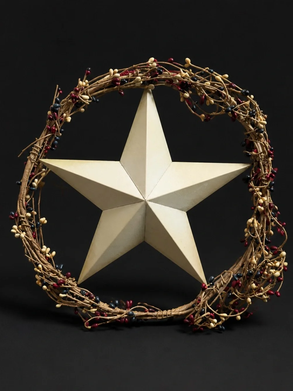 Neutral Cream Star Wreath - Home Holiday Decor
